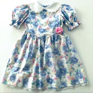 Vintage USA Bryan Girls 6X Pastel Floral Dress